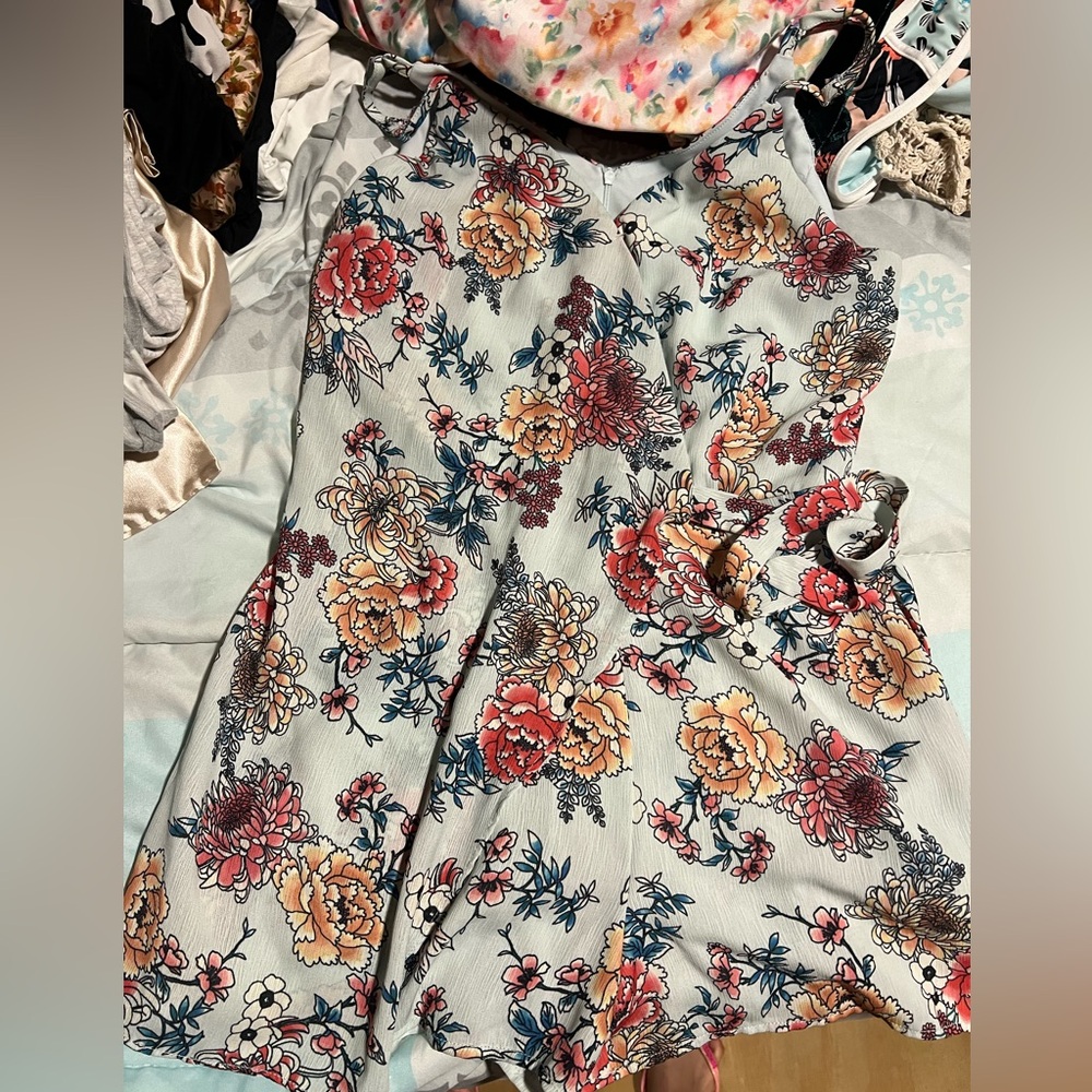 Floral Sleeveless Romper Dress